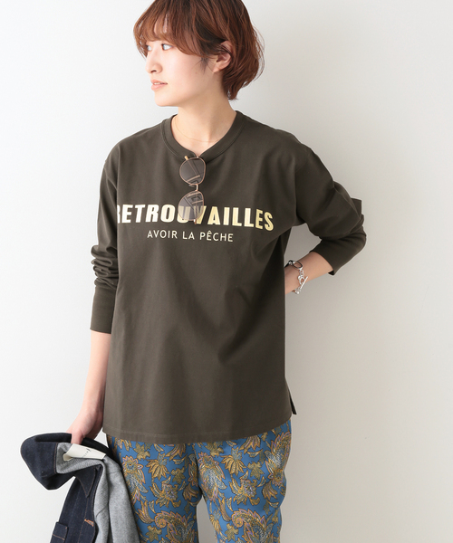 IENA（イエナ）の「RETROUVAILLES ロングスリーブプルオーバー◆（Tシャツ/カットソー・レディース・ホワイト/ベージュ/ブラック系その他・FREE）」の3枚目の写真