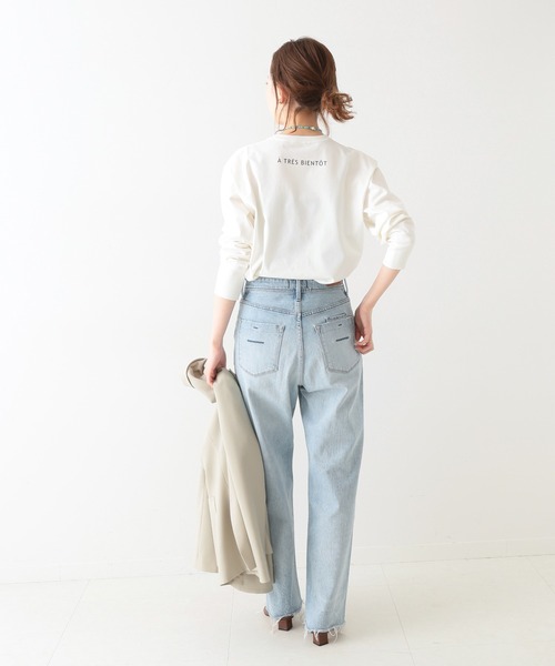 IENA（イエナ）の「RETROUVAILLES ロングスリーブプルオーバー◆（Tシャツ/カットソー・レディース・ホワイト/ベージュ/ブラック系その他・FREE）」の9枚目の写真