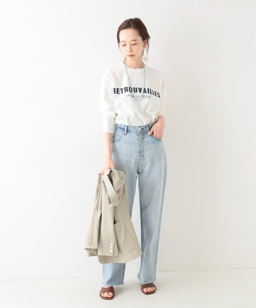 IENA（イエナ）の「RETROUVAILLES ロングスリーブプルオーバー◆（Tシャツ/カットソー・レディース・ホワイト/ベージュ/ブラック系その他・FREE）」の13枚目の写真