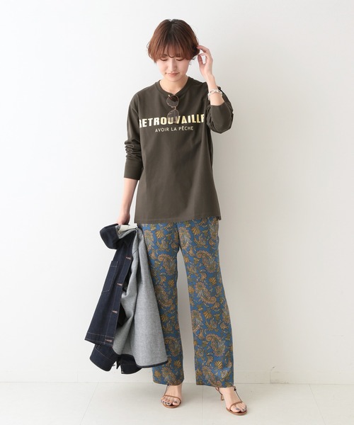 IENA（イエナ）の「RETROUVAILLES ロングスリーブプルオーバー◆（Tシャツ/カットソー・レディース・ホワイト/ベージュ/ブラック系その他・FREE）」の8枚目の写真