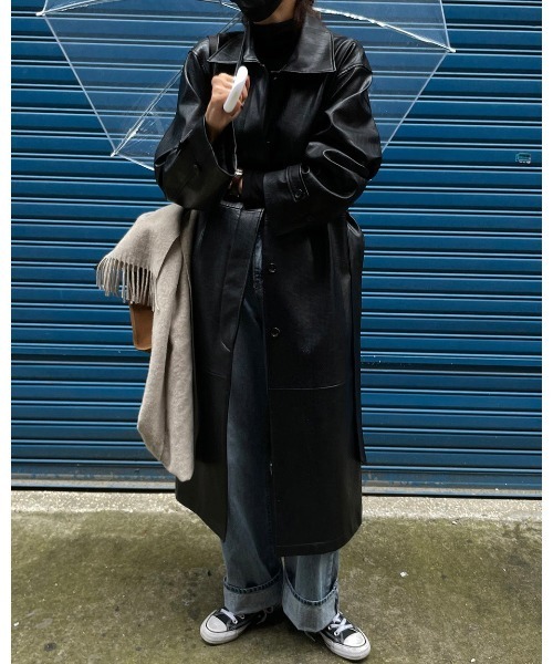 セール フェイクレザーステンカラーコート ステンカラーコート Dais Y デイジー のファッション通販 Zozotown