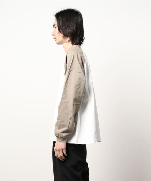 BACK NUMBER（バックナンバー）の「【BACK NUMBER】ビッグシルエットラグランロンT（Tシャツ/カットソー・メンズ・ネイビー/ベージュ/ブラック・L/S/M/XL）」の4枚目の写真