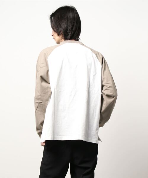 BACK NUMBER（バックナンバー）の「【BACK NUMBER】ビッグシルエットラグランロンT（Tシャツ/カットソー・メンズ・ネイビー/ベージュ/ブラック・L/S/M/XL）」の5枚目の写真