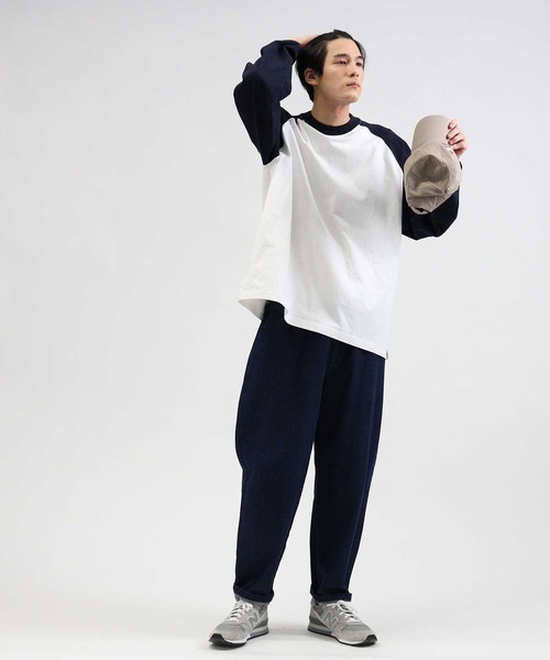 BACK NUMBER（バックナンバー）の「【BACK NUMBER】ビッグシルエットラグランロンT（Tシャツ/カットソー・メンズ・ネイビー/ベージュ/ブラック・L/S/M/XL）」の12枚目の写真