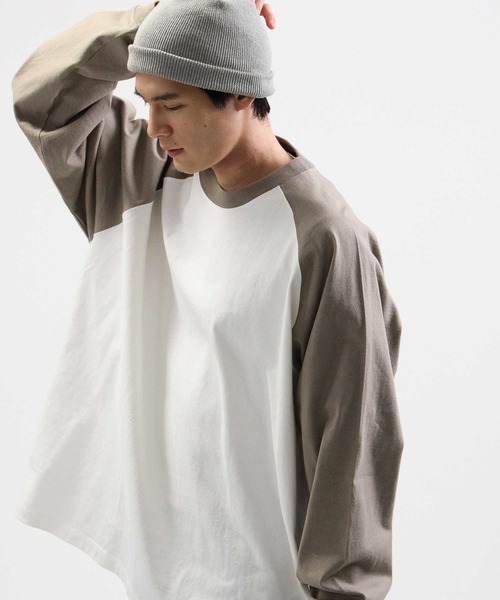 BACK NUMBER（バックナンバー）の「【BACK NUMBER】ビッグシルエットラグランロンT（Tシャツ/カットソー・メンズ・ネイビー/ベージュ/ブラック・L/S/M/XL）」の15枚目の写真