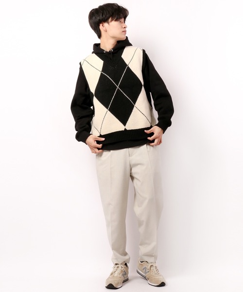 CIAO（チャオ）の「ciao ルーズ ビッグアーガイルチェック柄ベスト（ベスト・メンズ・ブラック/グレー・FREE）」の13枚目の写真