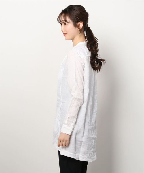 TRANSIT（トランジット）の「TRANSIT PAR-SUCH/トランジット パーサッチ/LONG SHIRTS（シャツ/ブラウス・レディース・ホワイト・2）」の2枚目の写真