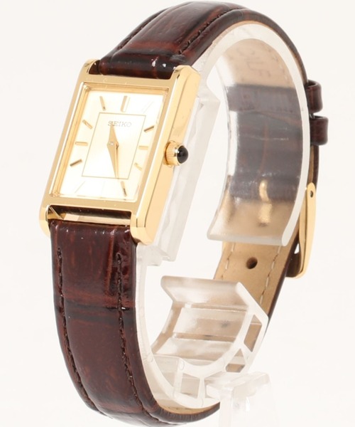 SEIKO（セイコー）の「SEIKO セイコー / スクエアフェイス 日本製クォーツ レザーバンド腕時計 日常生活防水 /// SWRシリーズ（アナログ腕時計・メンズ・ゴールド×ブラウン/ブラック×ゴールド/シルバー×ブラック・FREE）」の11枚目の写真