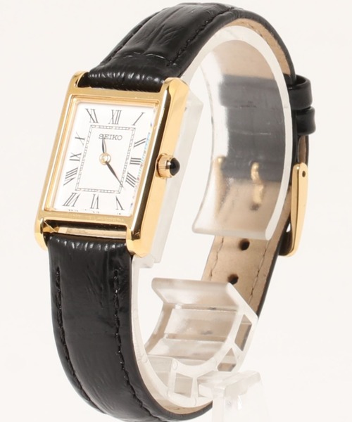 SEIKO(セイコー)の「SEIKO セイコー/ スクエアフェイス 日本製クォーツ レザーバンド腕時計 日常生活防水 //// SWRシリーズ(アナログ腕時計・レディース・ゴールド×ブラウン/ブラック×ゴールド/シルバー×ブラック・FREE)」の7枚目の写真