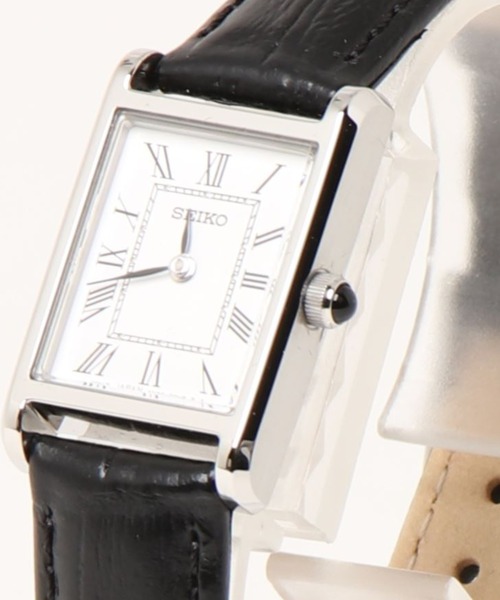 SEIKO(セイコー)の「SEIKO セイコー/ スクエアフェイス 日本製クォーツ レザーバンド腕時計 日常生活防水 //// SWRシリーズ(アナログ腕時計・レディース・ゴールド×ブラウン/ブラック×ゴールド/シルバー×ブラック・FREE)」の8枚目の写真