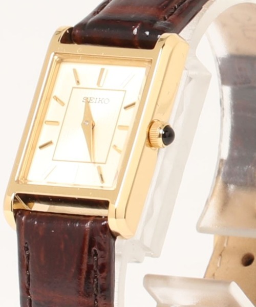 SEIKO セイコー / スクエアフェイス 日本製クォーツ レザーバンド腕時計 SEIKO（セイコー）の「SEIKO セイコー / スクエアフェイス 日本