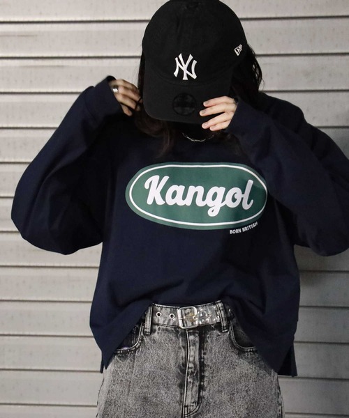 KANGOL(カンゴール)の「【KANGOL】フロントプリントロンT(Tシャツ/カットソー・レディース・ネイビー/ピンク/ホワイト・M/L)」の1枚目の写真