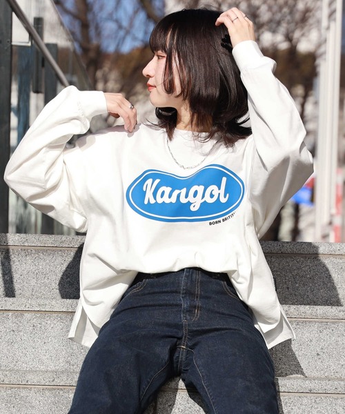 KANGOL(カンゴール)の「【KANGOL】フロントプリントロンT(Tシャツ/カットソー・レディース・ネイビー/ピンク/ホワイト・M/L)」の2枚目の写真