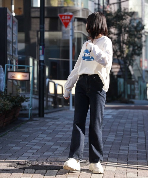 KANGOL(カンゴール)の「【KANGOL】フロントプリントロンT(Tシャツ/カットソー・レディース・ネイビー/ピンク/ホワイト・M/L)」の8枚目の写真
