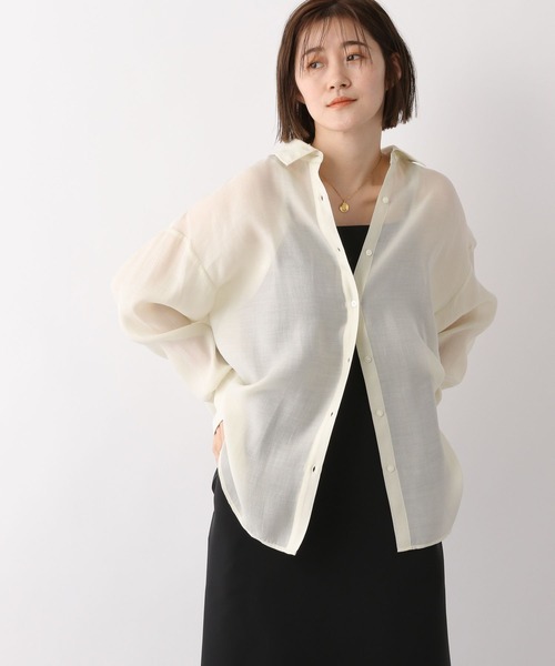 A part by(アパートバイ)の「Poシアーシャツ 269505(シャツ/ブラウス・レディース・アイボリー/ブラック/ライトグリーン/ピンク/ライトブルー・FREE)」の2枚目の写真