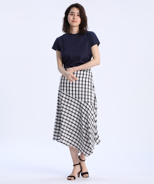 INED（イネド）の「キュプラチェックヘムスカート（スカート・レディース・ブラック/グリーン・9号/7号）」の11枚目の写真
