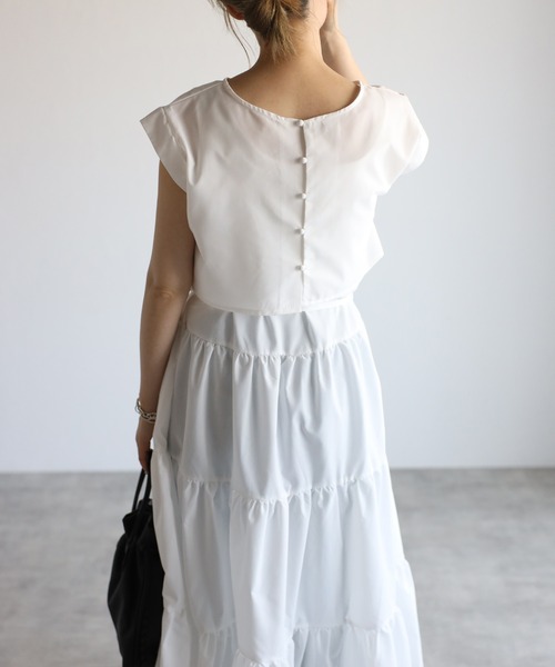 r.（アールドット）の「レイヤード ティアードワンピース（ワンピース・レディース・ホワイト/ブラック/モカ/ブルー・FREE）」の9枚目の写真