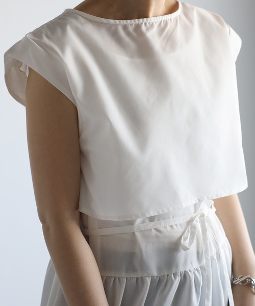 r.（アールドット）の「レイヤード ティアードワンピース（ワンピース・レディース・ホワイト/ブラック/モカ/ブルー・FREE）」の10枚目の写真