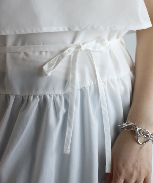 r.（アールドット）の「レイヤード ティアードワンピース（ワンピース・レディース・ホワイト/ブラック/モカ/ブルー・FREE）」の11枚目の写真
