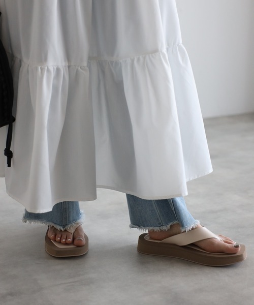 r.（アールドット）の「レイヤード ティアードワンピース（ワンピース・レディース・ホワイト/ブラック/モカ/ブルー・FREE）」の16枚目の写真