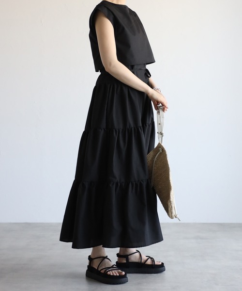 r.（アールドット）の「レイヤード ティアードワンピース（ワンピース・レディース・ホワイト/ブラック/モカ/ブルー・FREE）」の17枚目の写真