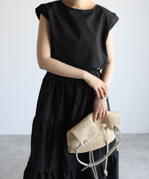 r.（アールドット）の「レイヤード ティアードワンピース（ワンピース・レディース・ホワイト/ブラック/モカ/ブルー・FREE）」の19枚目の写真