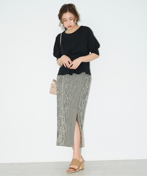 FREE'S MART（フリーズマート）の「【Sシリーズ対応】◆フロントスリットチェックナロースカート（スカート・レディース・ブラック系その他/イエロー系その他/オレンジ系その他・SMALL/MEDIUM/X-SMALL）」の16枚目の写真