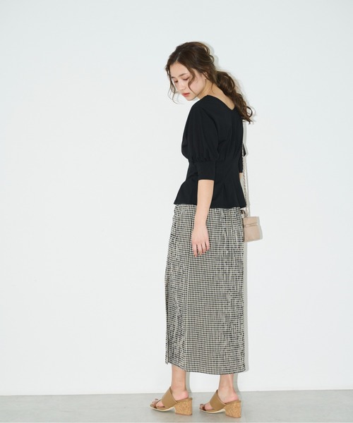 FREE'S MART（フリーズマート）の「【Sシリーズ対応】◆フロントスリットチェックナロースカート（スカート・レディース・ブラック系その他/イエロー系その他/オレンジ系その他・SMALL/MEDIUM/X-SMALL）」の14枚目の写真