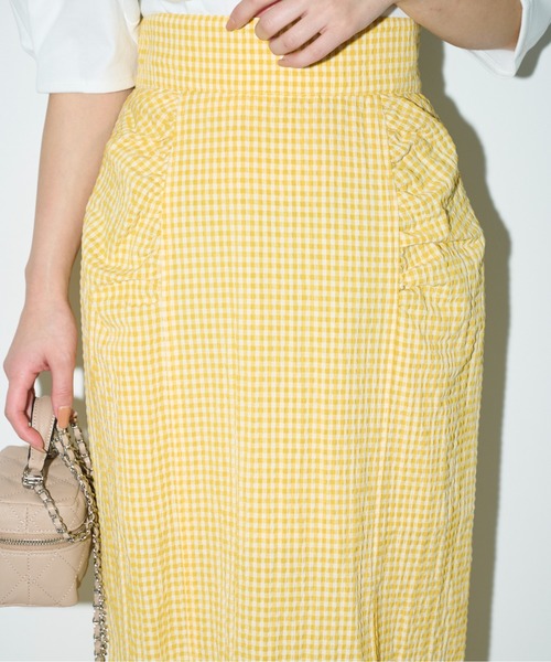 FREE'S MART（フリーズマート）の「【Sシリーズ対応】◆フロントスリットチェックナロースカート（スカート・レディース・ブラック系その他/イエロー系その他/オレンジ系その他・SMALL/MEDIUM/X-SMALL）」の8枚目の写真
