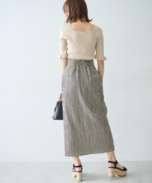 FREE'S MART（フリーズマート）の「【Sシリーズ対応】◆フロントスリットチェックナロースカート（スカート・レディース・ブラック系その他/イエロー系その他/オレンジ系その他・SMALL/MEDIUM/X-SMALL）」の22枚目の写真