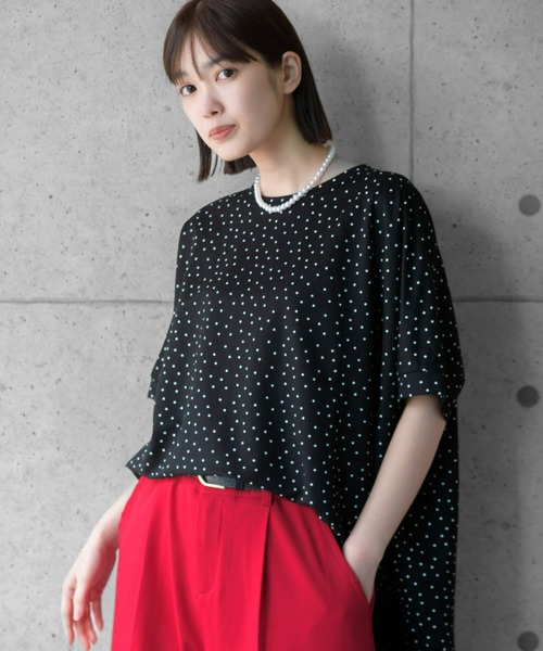接触冷感レーヨンナイロンBIGシルエットプルオーバー（Tシャツ