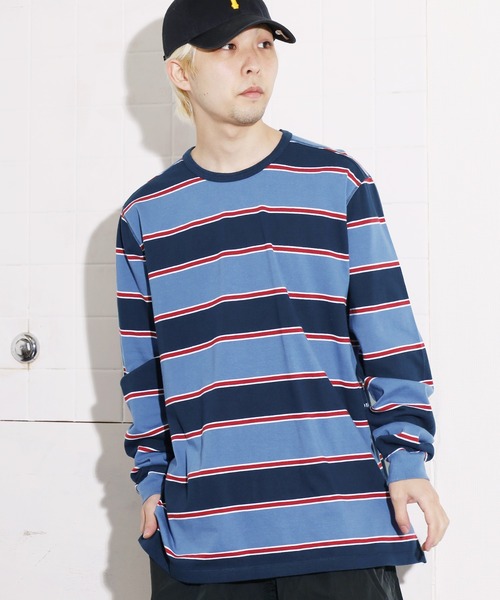 POP TRADING COMPANY（ポップトレーディングカンパニー）の「POP TRADING COMPANY/ポップトレーディングカンパニー STRIPED LOGO LONGSLEEVE ボーダー ロゴロンT（Tシャツ/カットソー・メンズ・ブルー系その他・L/XL/M）」の22枚目の写真