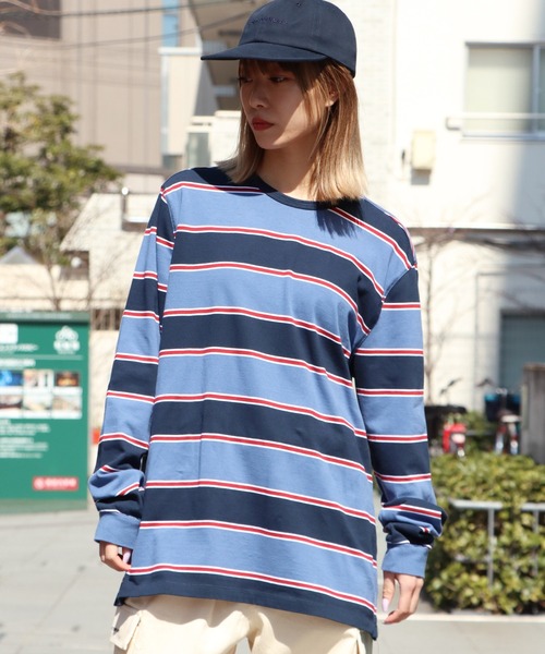POP TRADING COMPANY（ポップトレーディングカンパニー）の「POP TRADING COMPANY/ポップトレーディングカンパニー STRIPED LOGO LONGSLEEVE ボーダー ロゴロンT（Tシャツ/カットソー・メンズ・ブルー系その他・L/XL/M）」の14枚目の写真