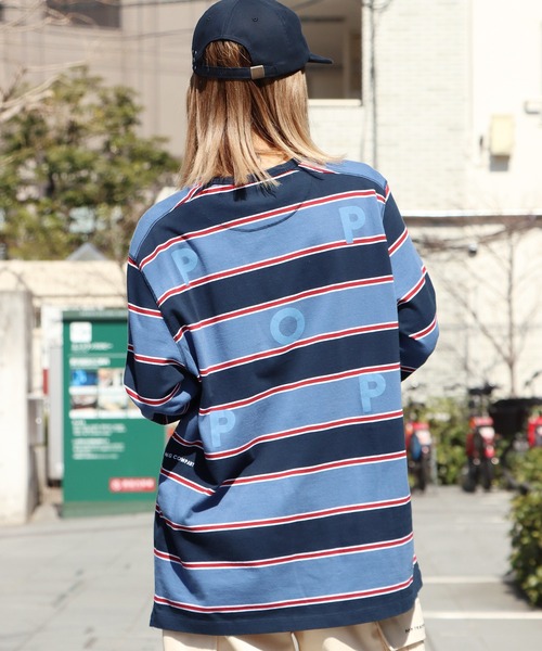 POP TRADING COMPANY（ポップトレーディングカンパニー）の「POP TRADING COMPANY/ポップトレーディングカンパニー STRIPED LOGO LONGSLEEVE ボーダー ロゴロンT（Tシャツ/カットソー・メンズ・ブルー系その他・L/XL/M）」の16枚目の写真