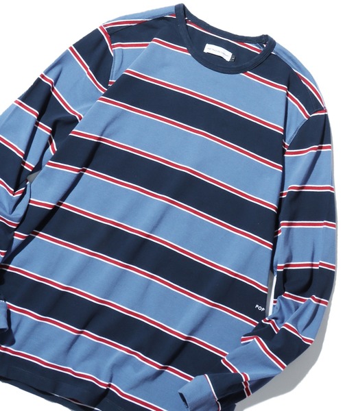 POP TRADING COMPANY（ポップトレーディングカンパニー）の「POP TRADING COMPANY/ポップトレーディングカンパニー STRIPED LOGO LONGSLEEVE ボーダー ロゴロンT（Tシャツ/カットソー・メンズ・ブルー系その他・L/XL/M）」の12枚目の写真