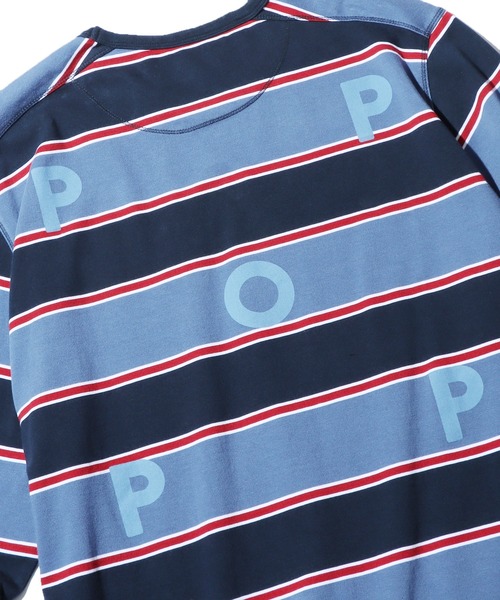 POP TRADING COMPANY（ポップトレーディングカンパニー）の「POP TRADING COMPANY/ポップトレーディングカンパニー STRIPED LOGO LONGSLEEVE ボーダー ロゴロンT（Tシャツ/カットソー・メンズ・ブルー系その他・L/XL/M）」の8枚目の写真