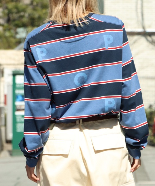 POP TRADING COMPANY（ポップトレーディングカンパニー）の「POP TRADING COMPANY/ポップトレーディングカンパニー STRIPED LOGO LONGSLEEVE ボーダー ロゴロンT（Tシャツ/カットソー・メンズ・ブルー系その他・L/XL/M）」の21枚目の写真