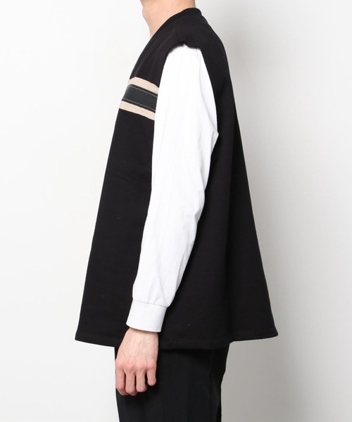 CAMIEL FORTGENS(カミエル フォートへンス)の「【CAMIEL FORTGENS】 research stripe spender jersey(ベスト・メンズ・ブラック・LARGE)」の9枚目の写真