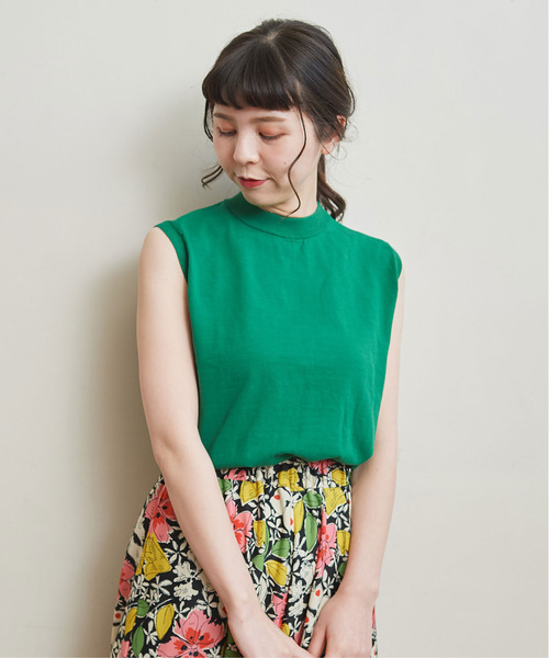 CHILD WOMAN(チャイルドウーマン)の「ICE COTTON 後ろ釦ノースリプルオーバー(ニット/セーター・レディース・グリーン/ブラック/ピンク/パープル/アイボリー/ダークブラウン/レッド・FREE)」の5枚目の写真