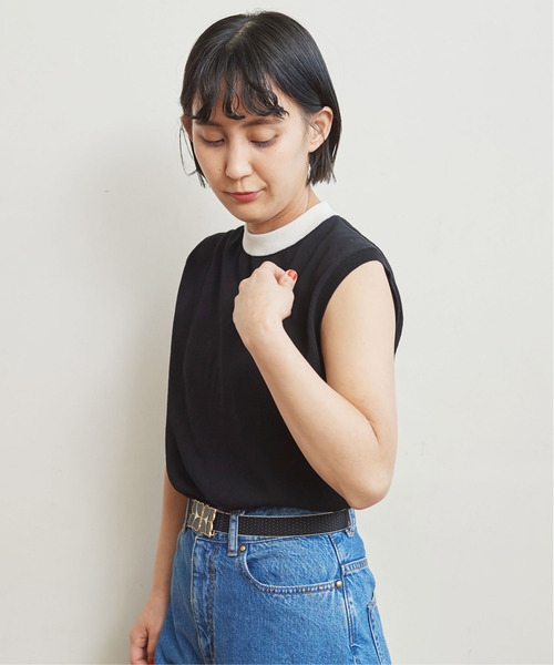 CHILD WOMAN(チャイルドウーマン)の「ICE COTTON 後ろ釦ノースリプルオーバー(ニット/セーター・レディース・グリーン/ブラック/ピンク/パープル/アイボリー/ダークブラウン/レッド・FREE)」の22枚目の写真