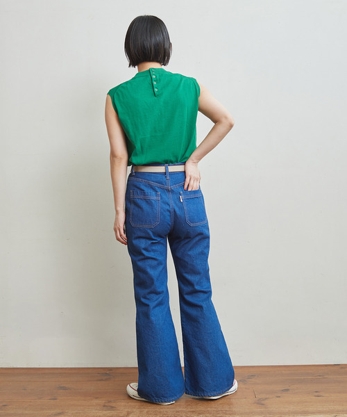 CHILD WOMAN(チャイルドウーマン)の「ICE COTTON 後ろ釦ノースリプルオーバー(ニット/セーター・レディース・グリーン/ブラック/ピンク/パープル/アイボリー/ダークブラウン/レッド・FREE)」の17枚目の写真