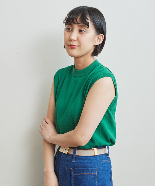 CHILD WOMAN(チャイルドウーマン)の「ICE COTTON 後ろ釦ノースリプルオーバー(ニット/セーター・レディース・グリーン/ブラック/ピンク/パープル/アイボリー/ダークブラウン/レッド・FREE)」の13枚目の写真
