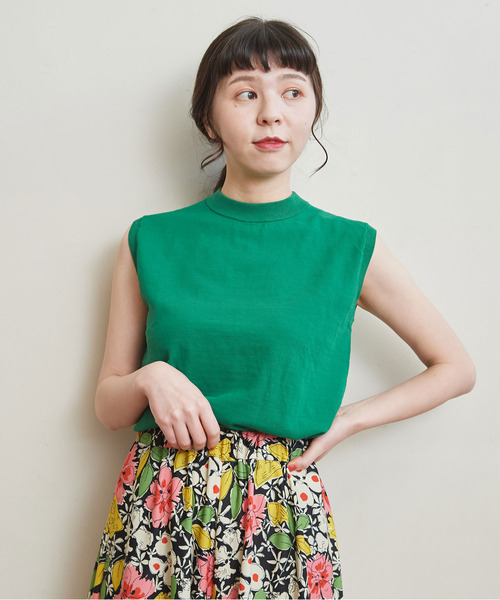 CHILD WOMAN(チャイルドウーマン)の「ICE COTTON 後ろ釦ノースリプルオーバー(ニット/セーター・レディース・グリーン/ブラック/ピンク/パープル/アイボリー/ダークブラウン/レッド・FREE)」の8枚目の写真