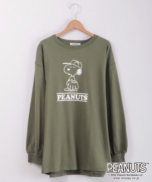 PEANUTS（ピーナッツ）の「PEANUTS 袖バルーンビッグシルエット長袖Tシャツ（Tシャツ/カットソー・レディース・カーキ/ヘザーグレー/ラベンダー/スモークピンク・LL/L/M）」の20枚目の写真