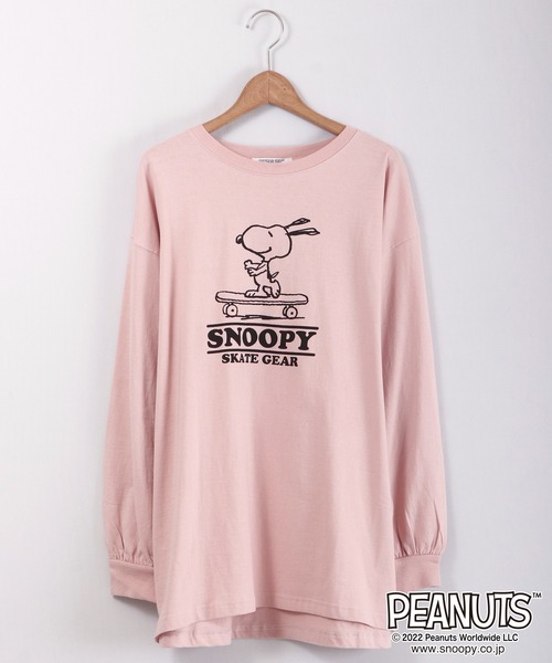 PEANUTS（ピーナッツ）の「PEANUTS 袖バルーンビッグシルエット長袖Tシャツ（Tシャツ/カットソー・レディース・カーキ/ヘザーグレー/ラベンダー/スモークピンク・LL/L/M）」の10枚目の写真
