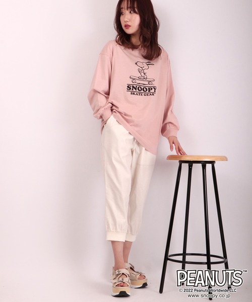 PEANUTS（ピーナッツ）の「PEANUTS 袖バルーンビッグシルエット長袖Tシャツ（Tシャツ/カットソー・レディース・カーキ/ヘザーグレー/ラベンダー/スモークピンク・LL/L/M）」の8枚目の写真