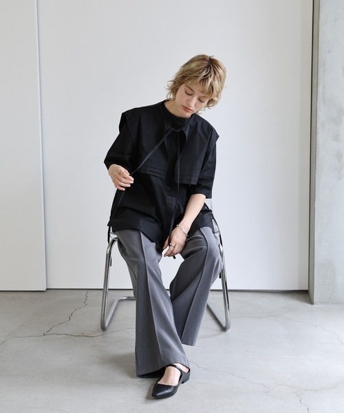 セール】【体系カバー】2wayビッグカラーセットシャツ（シャツ