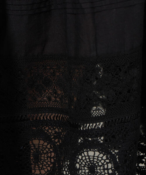 NE QUITTEZ PAS!(ヌキテパ)の「【ne Quittez pas/ヌキテパ】LACE&PIN TUCK TIERED PANTS(その他パンツ・レディース・ブラック/オフホワイト・MEDIUM)」の5枚目の写真