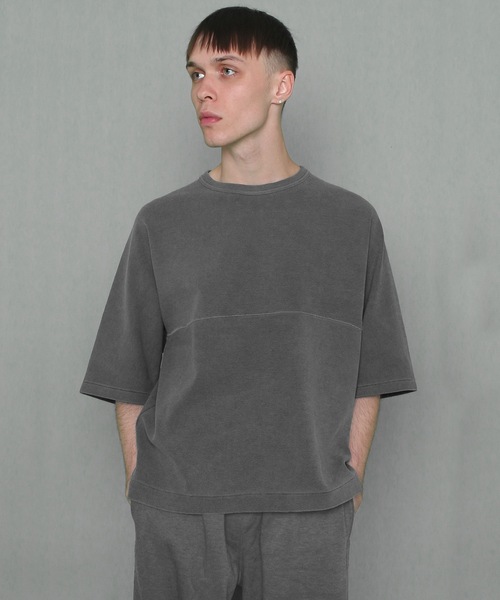 FORTUNA HOMME（フォルトゥナオム）の「FORTUNAHOMME AsutexDye Dolman-Tee（Tシャツ/カットソー・メンズ・ブラック/キナリ・1/2）」の2枚目の写真