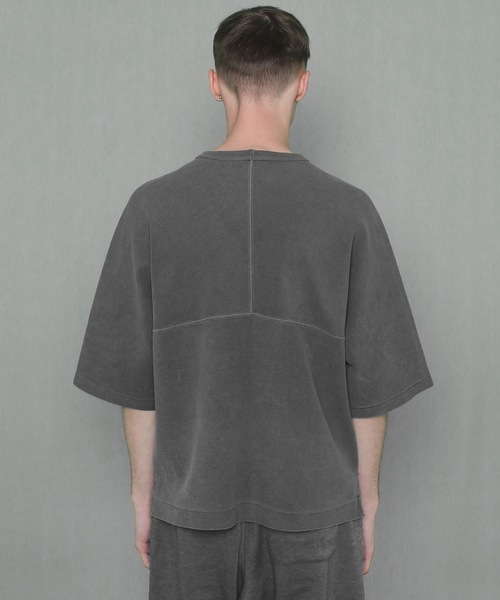 FORTUNA HOMME（フォルトゥナオム）の「FORTUNAHOMME AsutexDye Dolman-Tee（Tシャツ/カットソー・メンズ・ブラック/キナリ・1/2）」の4枚目の写真